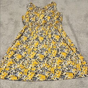 Floral Yellow and Blue Dress